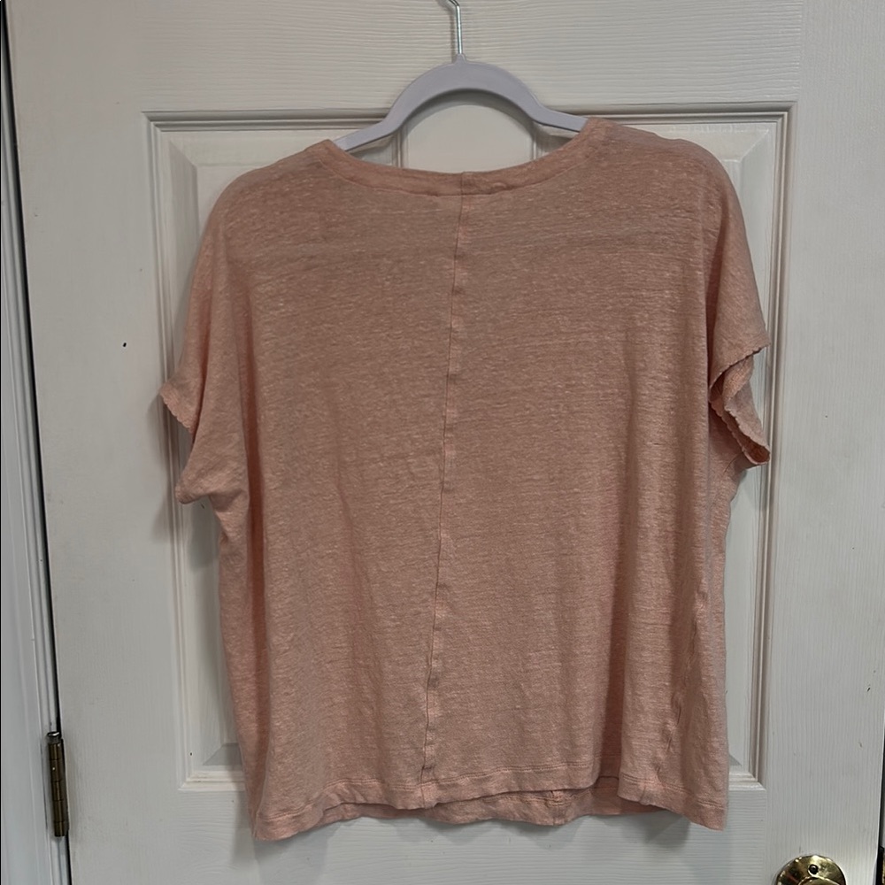 J. Jill Pink Short Sleeve Linen Top Size Medium - Picture 7 of 7